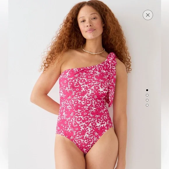 Crew Swim Bow One Shoulder One Piece In Blushing Meadows